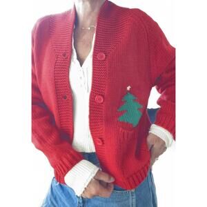 NEW PINK PINEAPPLE merry cardigan in red